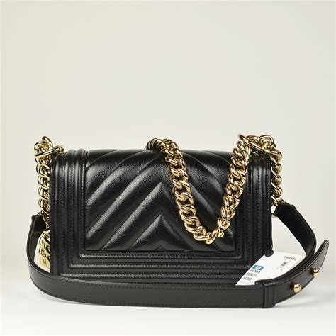chanel chevron caviar boy bag - Chanel Caviar Chevron Small Boy Bag .